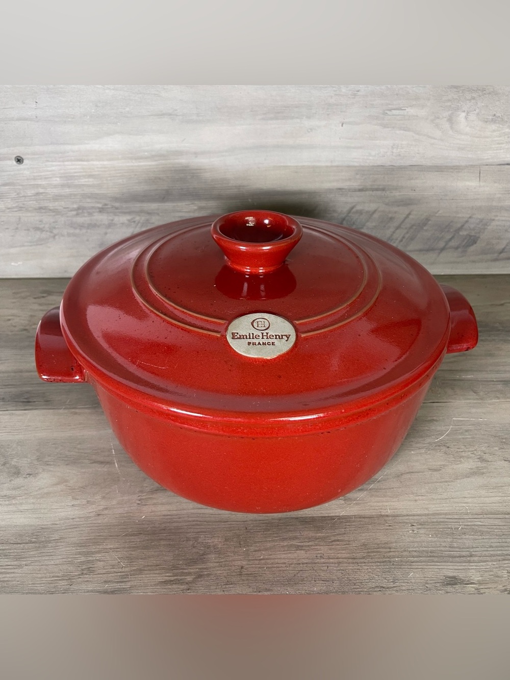 Emile Henry France Large Red Dutch Pot